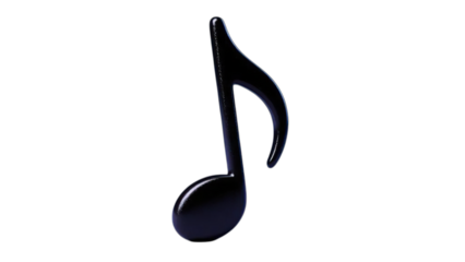 Vector illustration of a single 3D treble clef and music notes as symbols on a black background