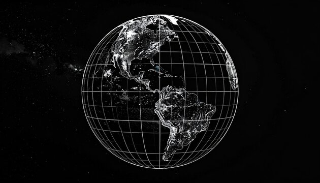 Planet Earth in space, showing America; technology concept for global connection