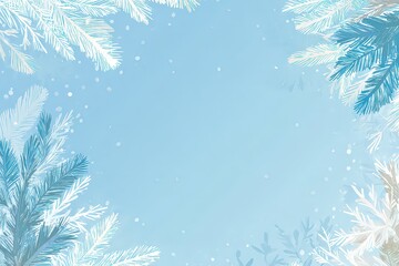 Winter Sky Framed By Frosted Palm Leaves