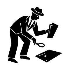 accident investigator inspecting evidence vector