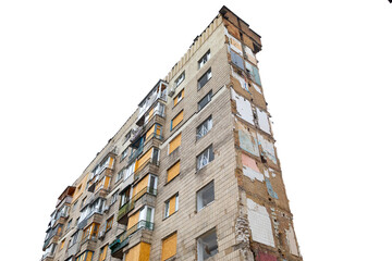 Kyiv Residential Destruction After Russian Missile and Drone Attack.
