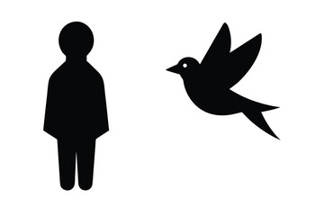 watching bird vector icon silhouette