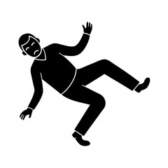 elderly man slipping and falling vector art illustration