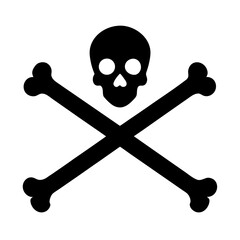 crossed bones warning sign vector art illustration