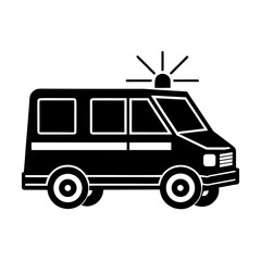 Police and emergency vehicles vector illustration with transport and vintage car elements