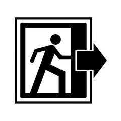 emergency exit sign vector art illustration