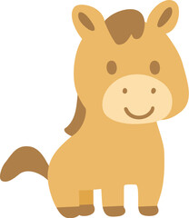 Fototapeta premium かわいい馬のイラスト_四つ足01