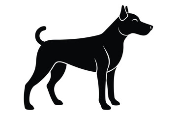 sniffing dog  silhouette vector icon
