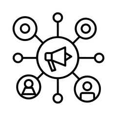 marketing strategy lineal icon vector art illustration