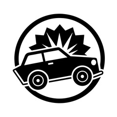 rear end collision accident icon vector art illustration