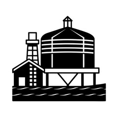 semi realistic water storage vector art illustration