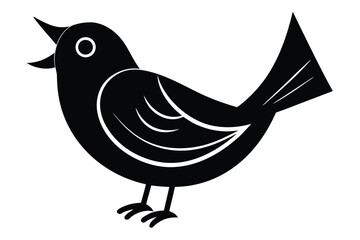singing bird vector icon silhouette