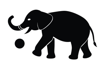 playing elephant vector icon silhouette