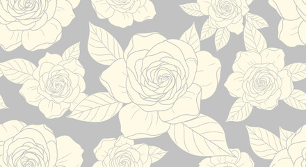 Fototapeta premium Pale roses pattern