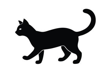 playful cat silhouette vector icon