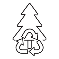 Eco Friendly Tree Outline Vector for Sustainability and Green Energy Design