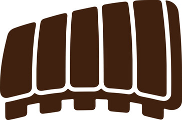 bbq rib rack silhouette vector, grilled rib bones food icon, smoked barbecue ribs illustration design