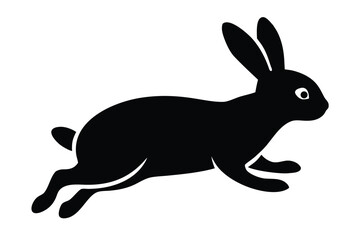 hopping rabbit  silhouette vector icon