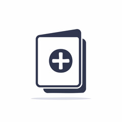 Obraz premium Folder Icon with Plus Sign Stacked Illustration Symbol Representing Addition Add New or Create Medical Healthcare