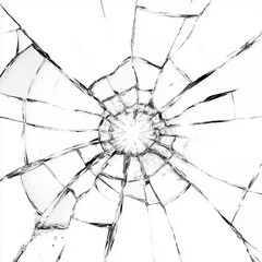 cracked glass caused by a bullet