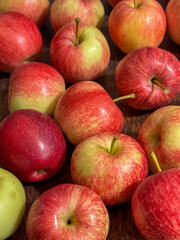 Ripe Red Apples on Wooden Table
