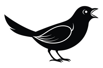 chirping bird vector icon silhouette