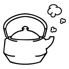 a steaming hot teapot of japanese tea