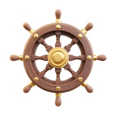 Vintage Ship Wheel Graphic for Nautical Themed Designs
