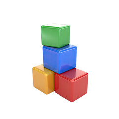 Fototapeta premium Colorful stacked cubes