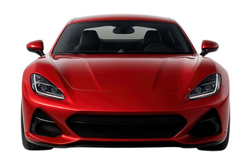 Sleek red sports car symbolizing luxury and high performance.