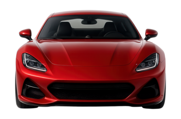 Sleek red sports car symbolizing luxury and high performance.