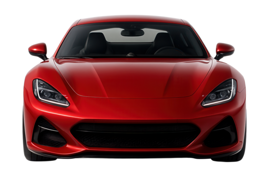 Sleek red sports car symbolizing luxury and high performance.