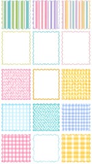 Collection of colorful patterned frames