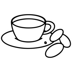 traditional brazilian coffee with beans by side