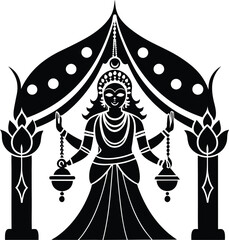 Stylized abstract geometric shapes and swirls modern digital art pattern isolated on transparent background