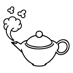 a steaming hot teapot of japanese tea