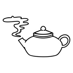 a japanese tea pot freshly brewed