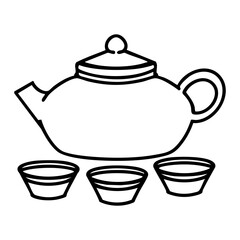 japanese tea pot with cups