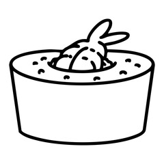 traditional japanese sushi rolled with shrimp