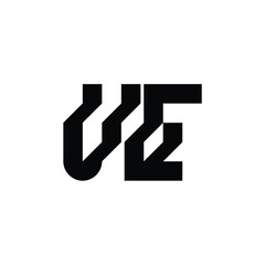 VE monogram logo design letter text name symbol monochrome logotype alphabet character simple logo
