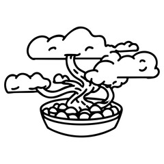 A traditional japanese bonsai tree