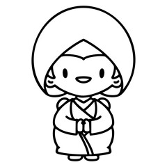 japanese woman in traditoinal wedding clothing