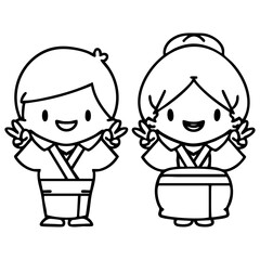 Japanese wedding couple celebrating getting married