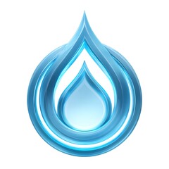Elegant Water Drop Logo Design with Blue Vivid Curved Elements