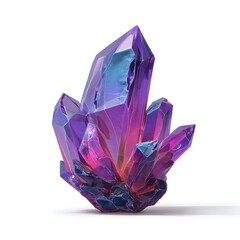 Stunning Iridescent Purple Crystal Formation with Sharp Edges