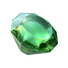Stunning Green Gemstone with Faceted Cut and Brilliant Shine