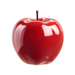 Glossy Red Apple Isolated on White Background for Fresh Produce Concept