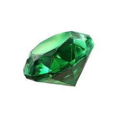Sparkling Green Gemstone with Faceted Surface and Crystal Clarity