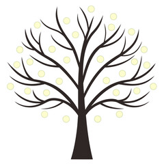 Obraz premium Enchanting Tree with Glowing Spheres A Symbol of Light and Growth