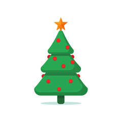 Vector illustration of christmas sublimation vector art of stylized christmas tree with star and ornaments